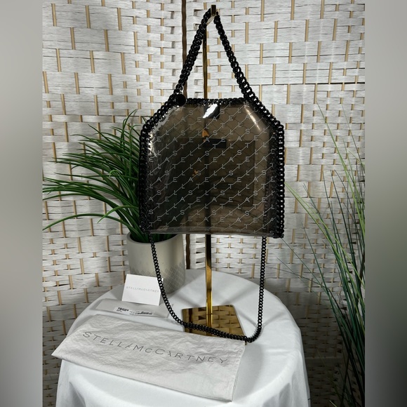 Stella Mccartney Falabella Mini Monogram Tote Bag in Black PVC-FREE SHIPPING - Picture 2 of 16